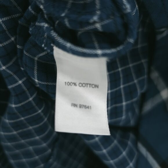 J. JILL Blue Plaid Check Double Fabric Tunic Shirt Button Up 100% Cotton Size 1X - Picture 9 of 11